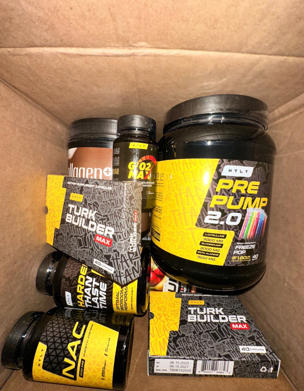 Box filled with multiple HTLT products